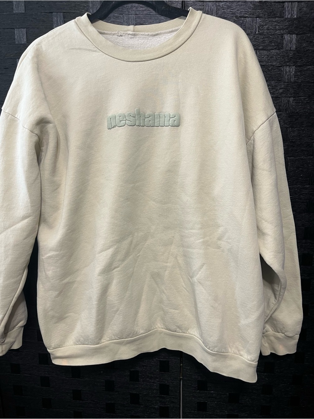 House of Lavi  sweatshirt features the word "neshama" Sz Small See Pics For Flaw